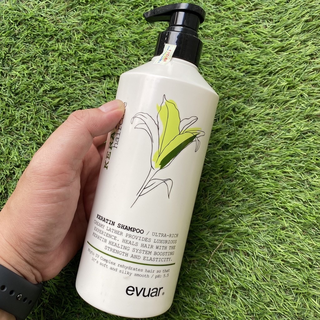 Dầu gội cao cấp cực mềm mượt tóc Keratin Evuar 758ml