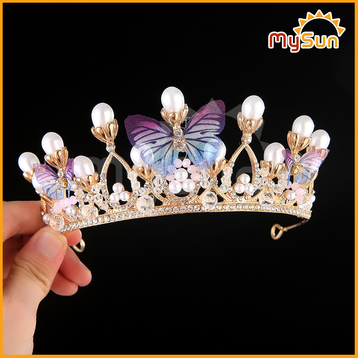 Vương miện công chúa sinh nhật cho bé gái cài tóc, trang trí bánh kem MySun