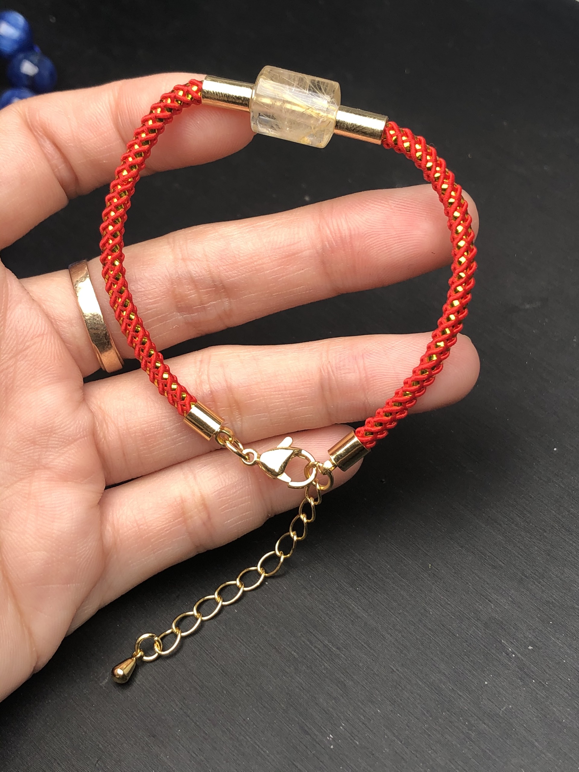 [FreeShipping Max] 10 mm gold quartz prompt bracelet