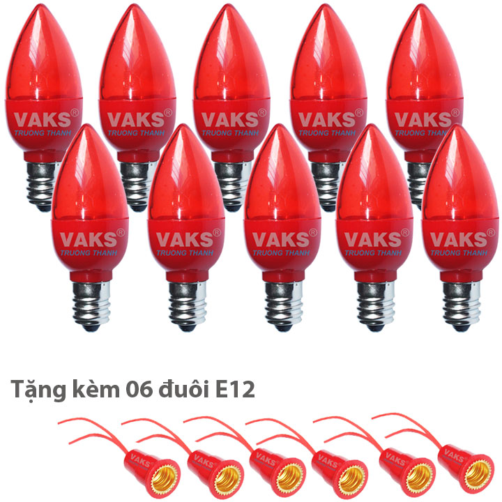 Bộ 10 bóng Led trái ớt E12 ánh sáng mạnh (1W) - đỏ