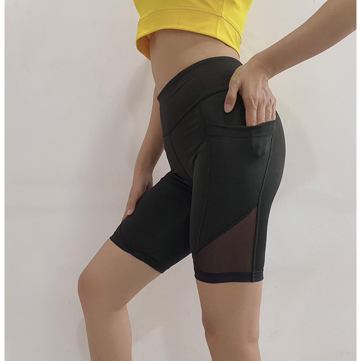 Quần ngố nữ thể thao chất thun co giãn  4 chiều thấm hút mồ hôi tốt  phù hợp tập Gym Yoga Aerobic