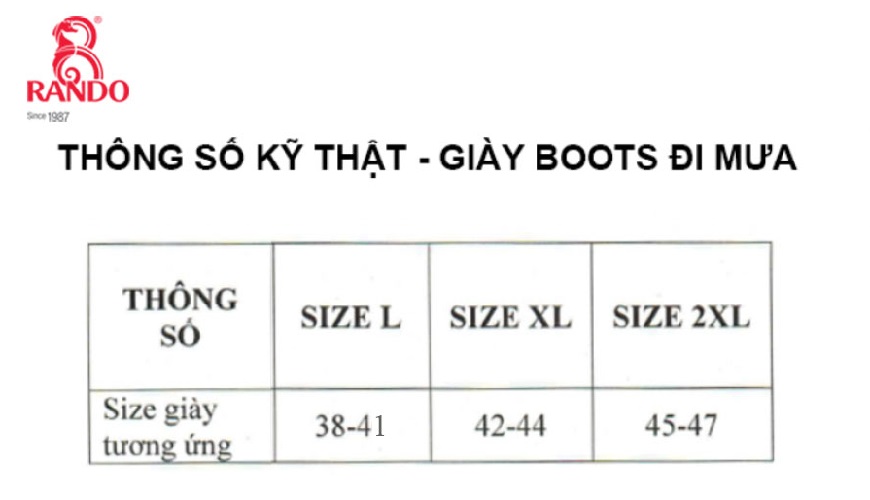 Giày Boots Đi Mưa Rando