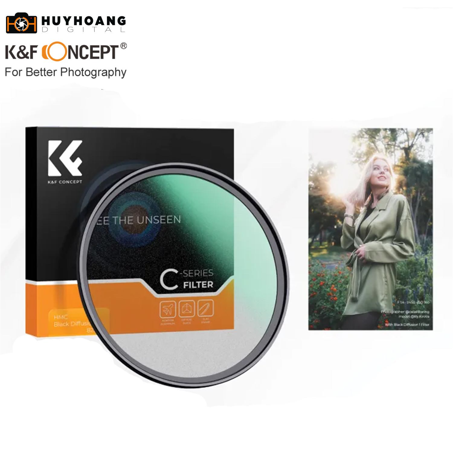 Kính lọc Filter K&F Concept Black Diffusion Mist 1/4