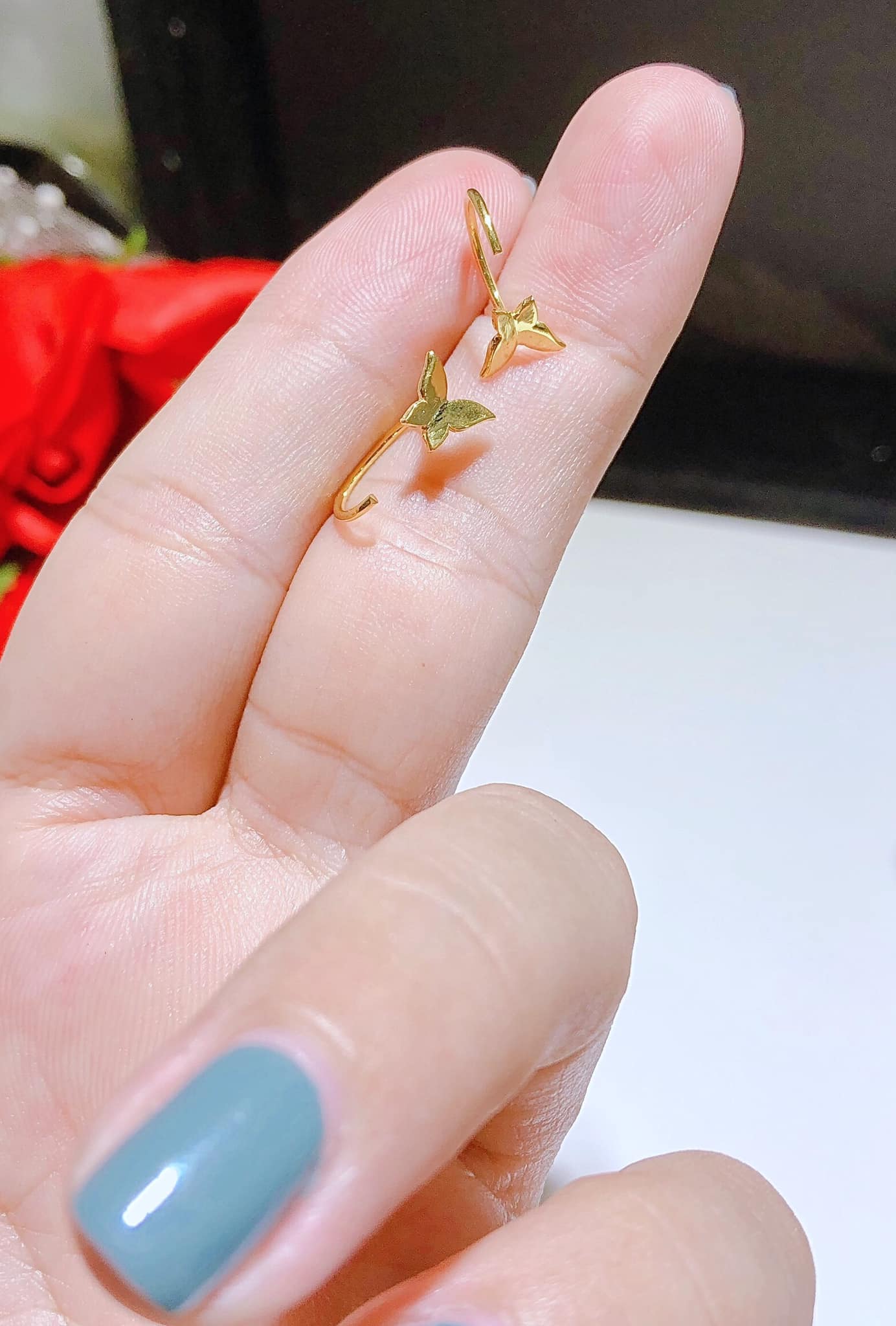 Bông tai vàng 10k bướm BTV76