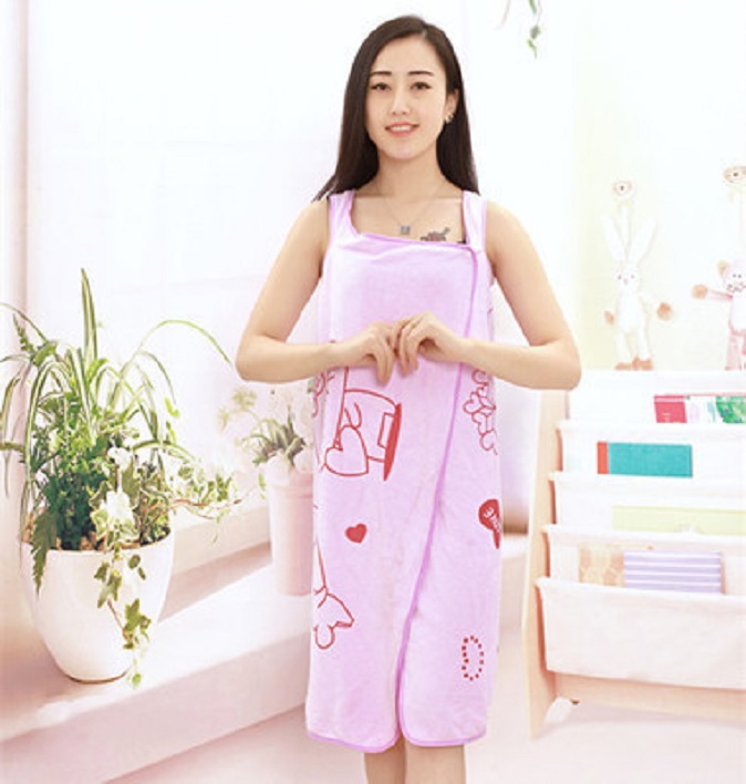 Khăn tắm đa năng 2 in 1 - Khăn tắm dạng váy - Áo choàng khăn tắm GIAO MÀU NGẪU NHIÊN