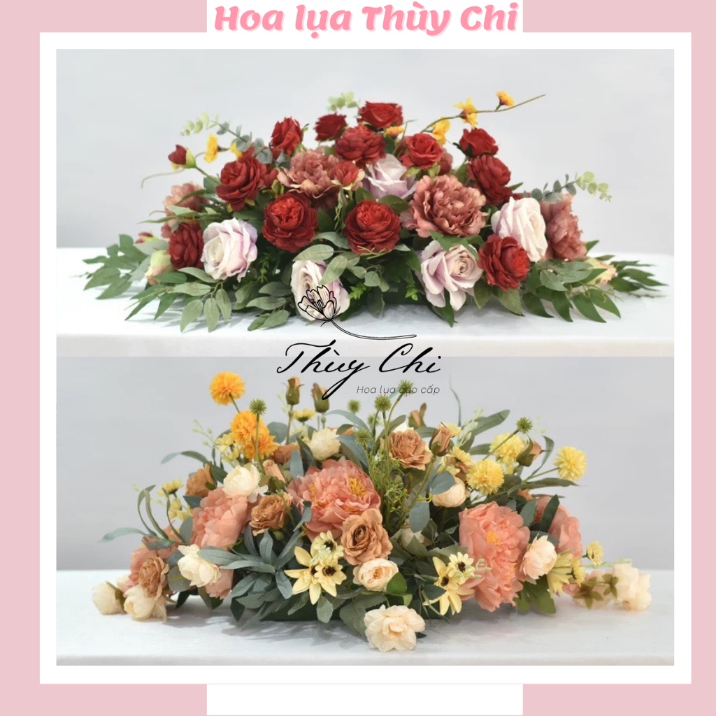 Hoa Giả, Hoa Lụa - Lẵng Hoa Để Bàn Hội Nghị, Bàn Họp, Lẵng Hoa Trang Trí Bàn  Tiệc Cưới, Phòng Khách - Có Video | Lazada.Vn