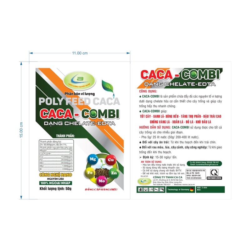Phân bón Siêu vi lượng ComBi Caca