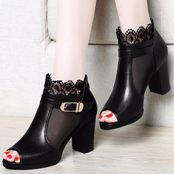 Giày Boot Cổ Lưới Hoa - MS:B421