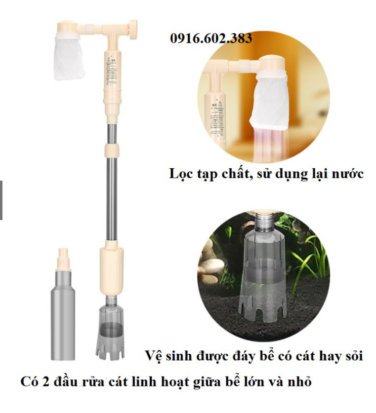 Máy bơm hút phân hồ cá dùng pin AS 615A JENECA