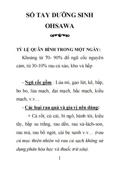 Sổ Tay Dưỡng Sinh Ohsawa Thầy Thích Tuệ Hải