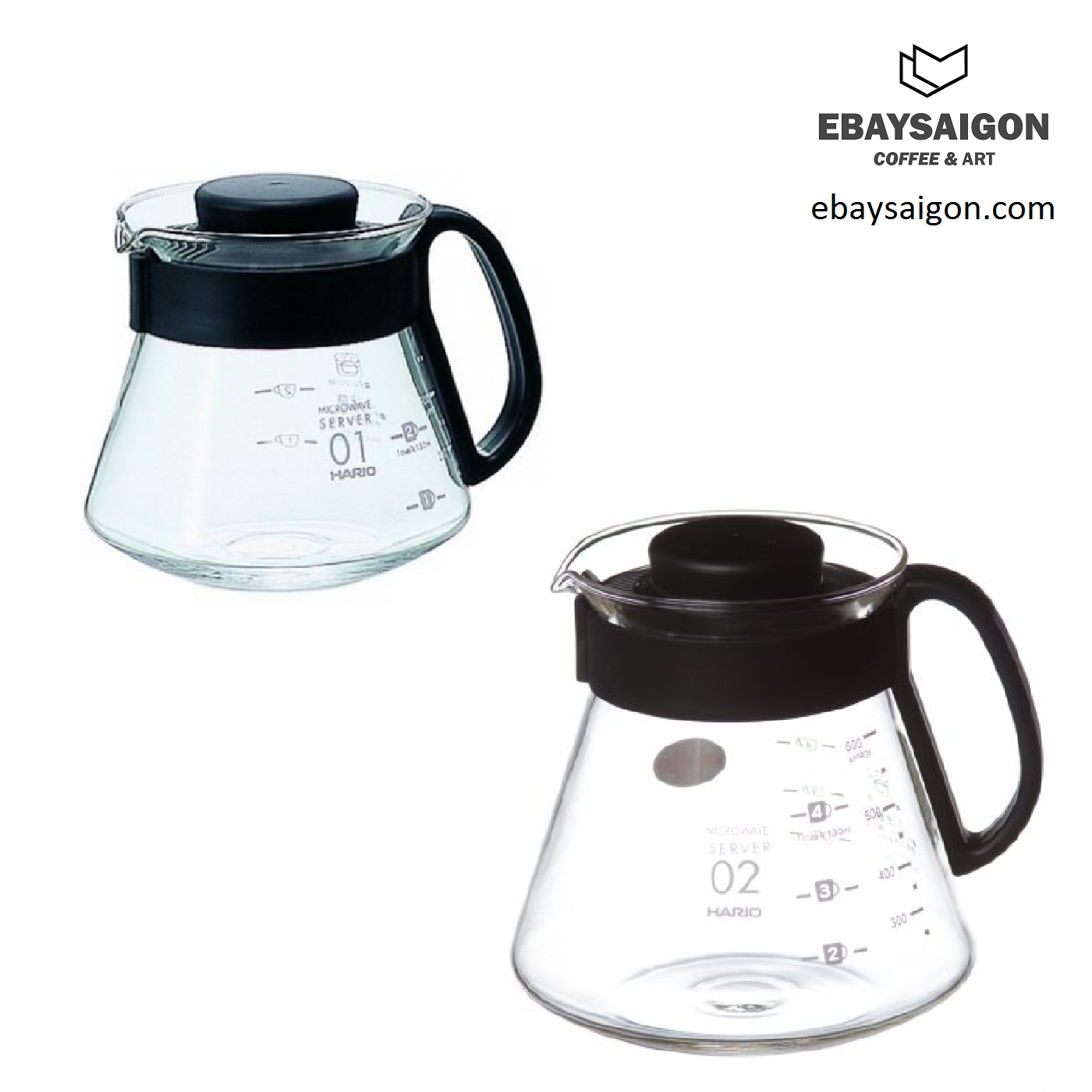 Bình Server Hario V60 XVD 360ml / 600ml – Thủy Tinh Chịu Nhiệt Nhật Bản