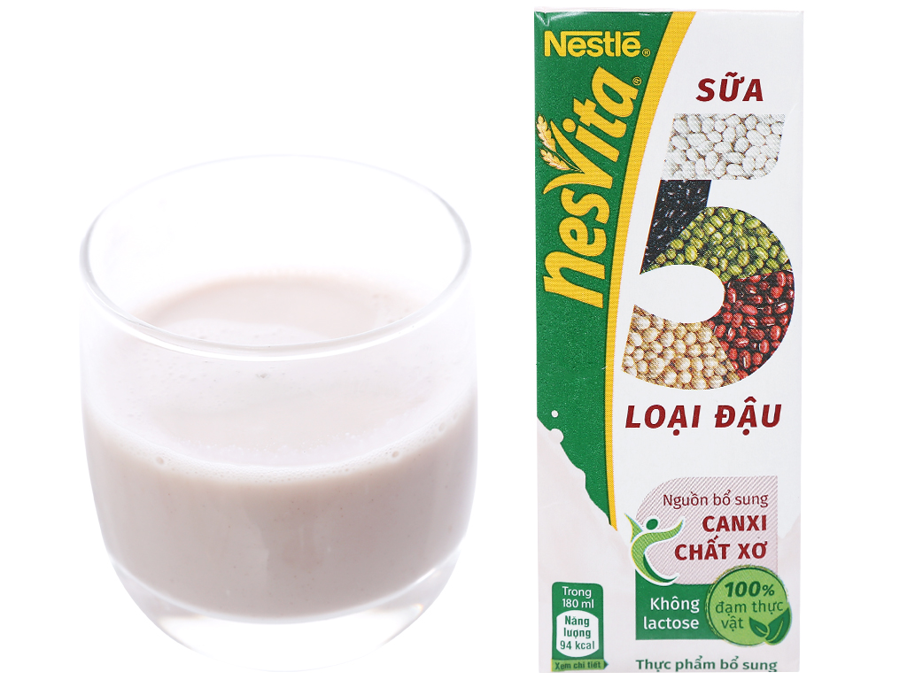 Sữa đậu có đường Nesvita 180ml - Thùng 30 Hộp