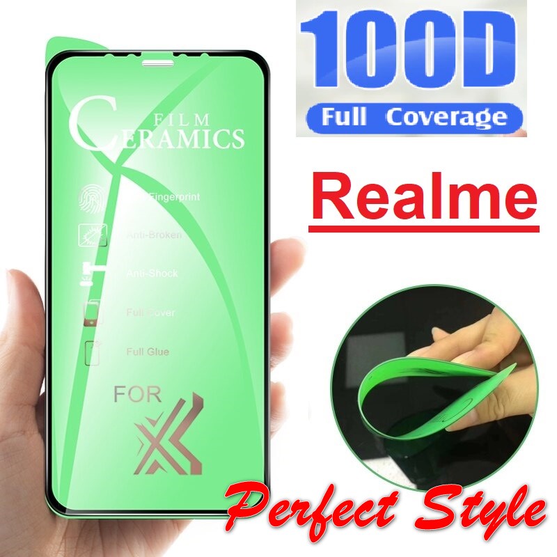 Cường lực dẻo 100d Realme 5 5i 6i Q 5 pro X lite / c1 c11 c12 x2 x2 pro 6 pro GT Neo Q3 pro C12 C20 C25 Q3 Realme 8 Pro