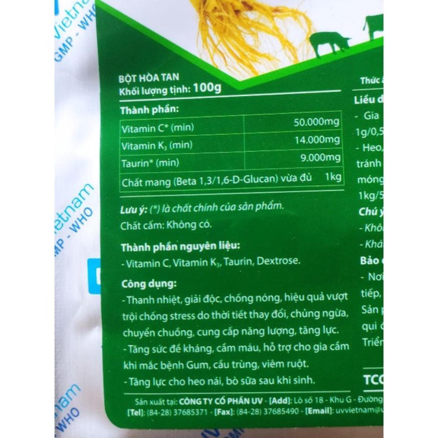 ĐIỆN GIẢI GLUCO K+C GÓI 100GAM ( THẢO DƯỢC )