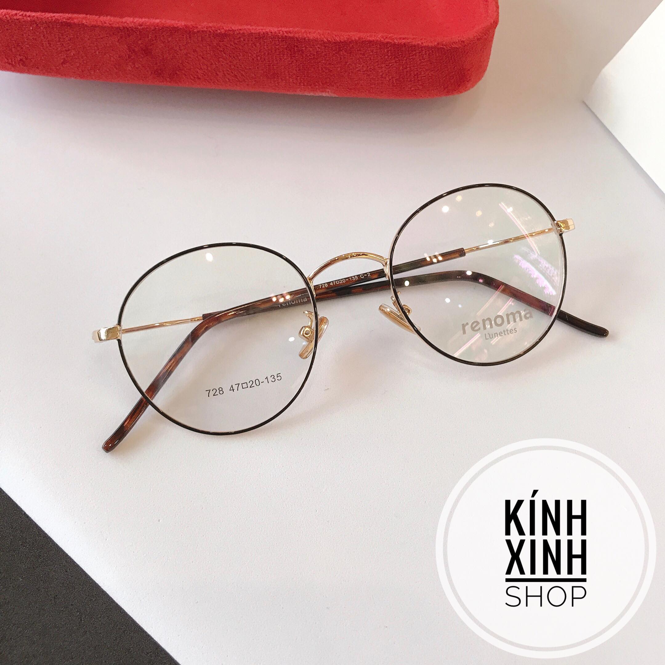 Kính gọng Mắt tròn nhỏ Hàn Quốc cao cấp - đường kính 4,6cm