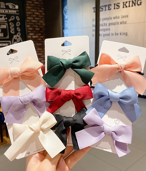 Cặp tóc, kẹp tóc nơ ruy băng cỡ  7cm thời trang Hàn Quốc