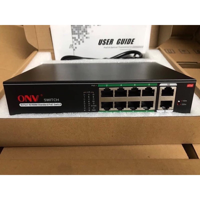 Switch Chia Mạng Kèm Poe 4,8 Cổng (+2 Uplink) 10/100 Mbps, hãng ONV