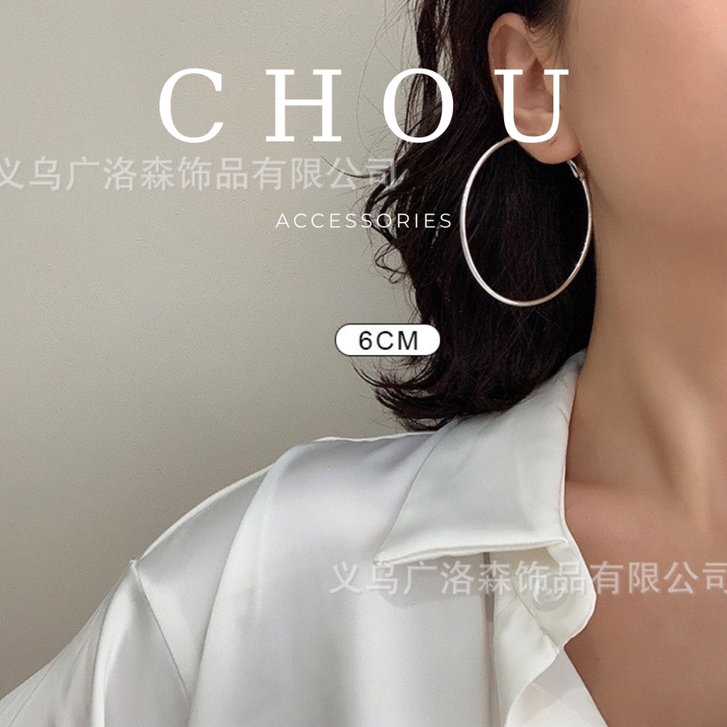 Bông Tai Tròn 5cm 6cm | CHOU ACCESSORIES |