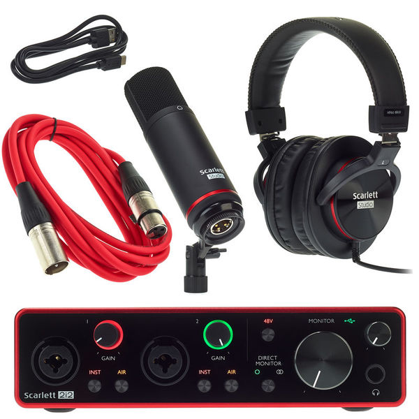 Bộ thu âm Focusrite Scarlett 2i2 Studio và scarlett solo studio Gen 3 Sound  Card Âm Thanh - USB Audio Interface (Focus 3rd Generation - Gen3) |  