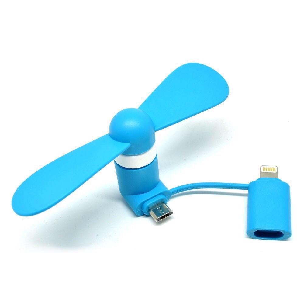 [HCM]Quạt Mini 2 Cánh Cắm Nguồn Lightning & Micro Usb