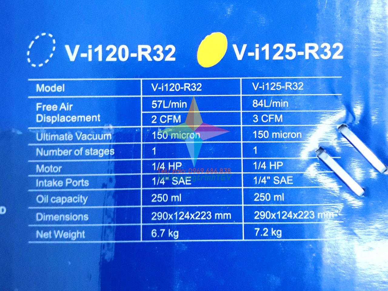 Máy hút chân không VALUE V-i125-R32  công suất 3.0 CFM