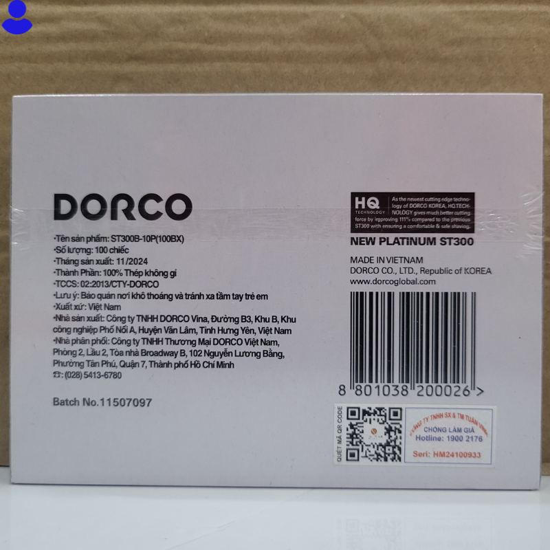 Dao Lam Dorco ST300 - Vỉ 100 lưỡi