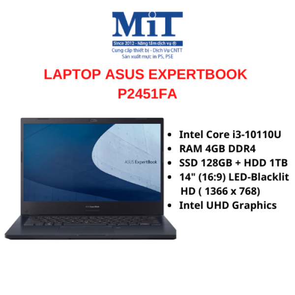Bảng giá Laptop Asus P2451FA (Core I3-10110U | 4GB | 512GB | Intel UHD | 14.0 inch HD | Win 10 Phong Vũ