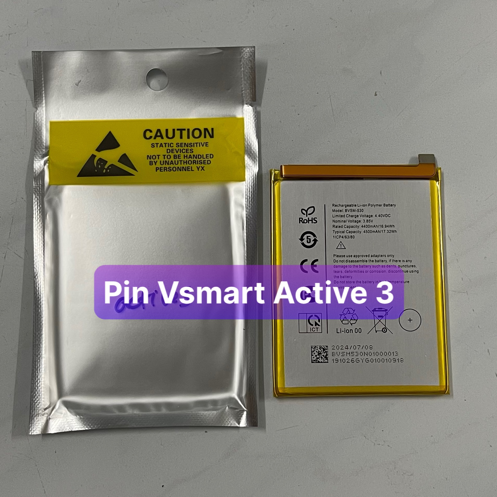 pin Vsmart Active 3 model BVSM-530 ,sản phẩm chính hãng