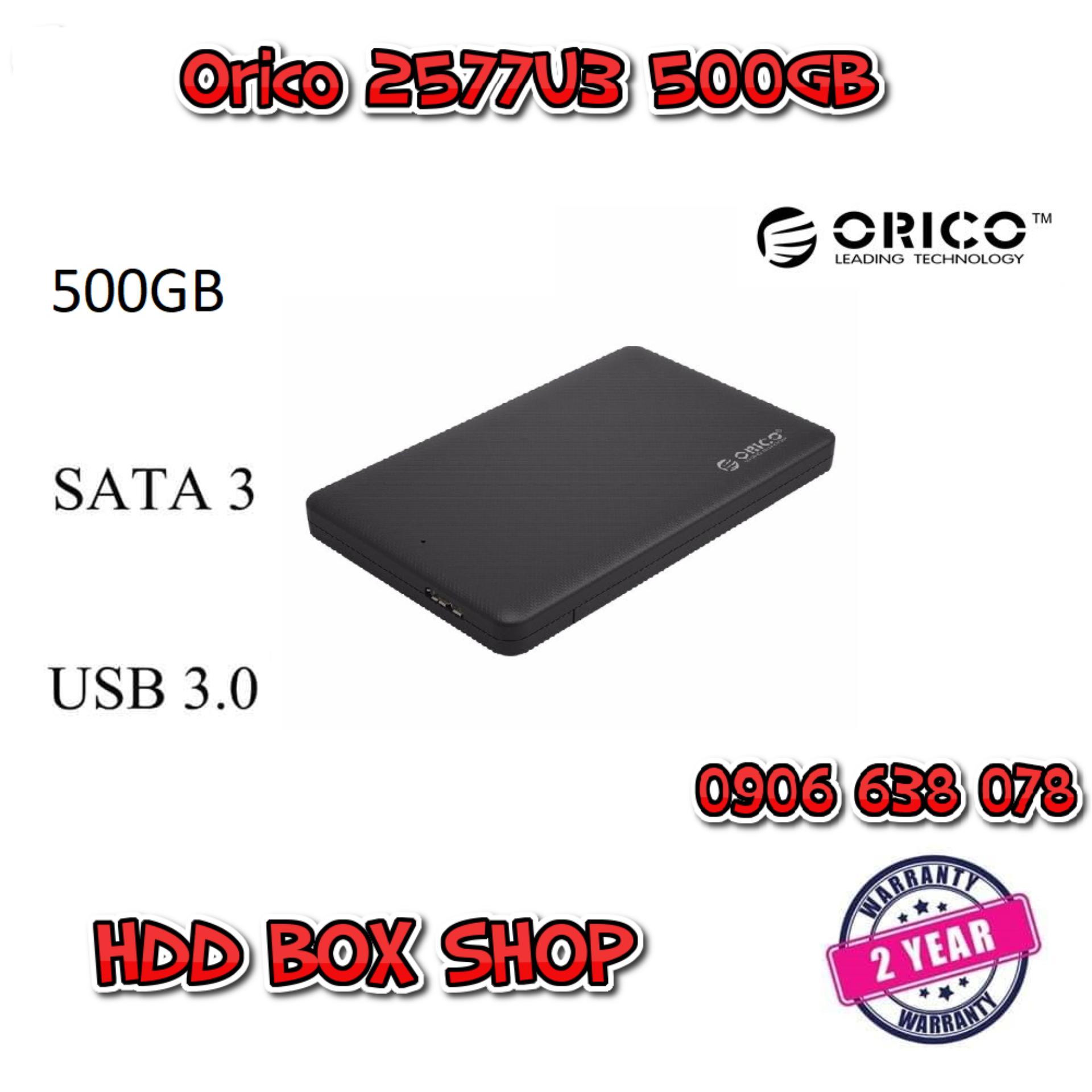 Ổ CỨNG DI ĐỘNG ORICO 2577U3 500GB - Bảo Hành 24 tháng 1 đổi 1 - Tặng túi chống sốc