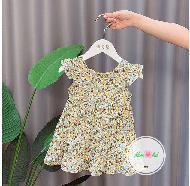 [HCM]áo đầm hoa nơ sau cho bé