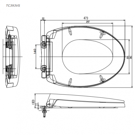 Nắp Bồn Cầu TOTO TC393VS Đóng Êm