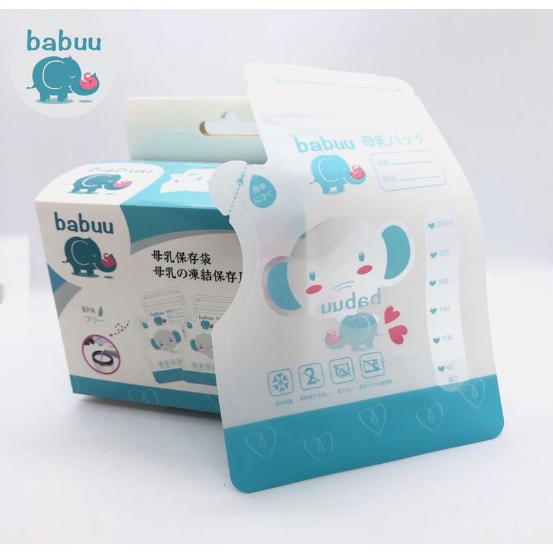 Túi trữ sữa Babuu 250ml hộp 50c