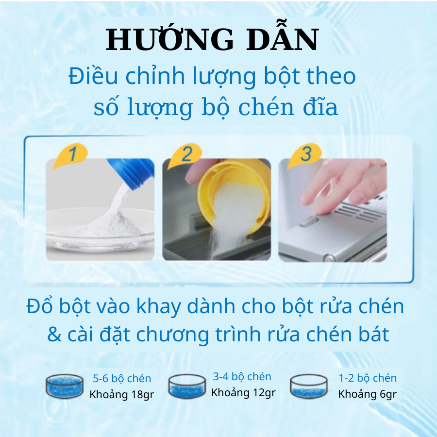 Bột Rửa Chén Bát Seaways 1kg - Dành Cho Máy Rửa Chén Bát/ Dùng cho mọi máy rửa chén