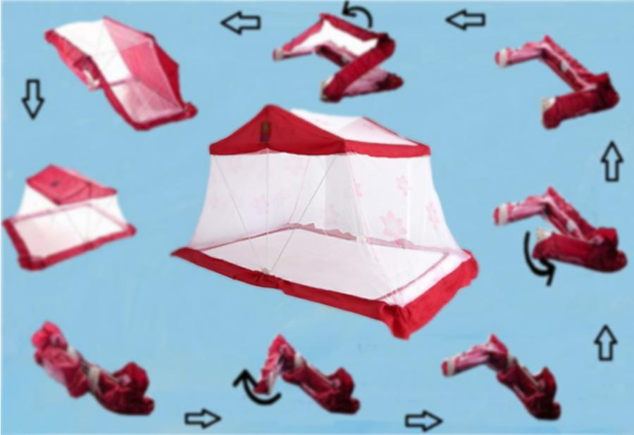 Mùng xếp thông minh Hưng Ngân 1m2x2m