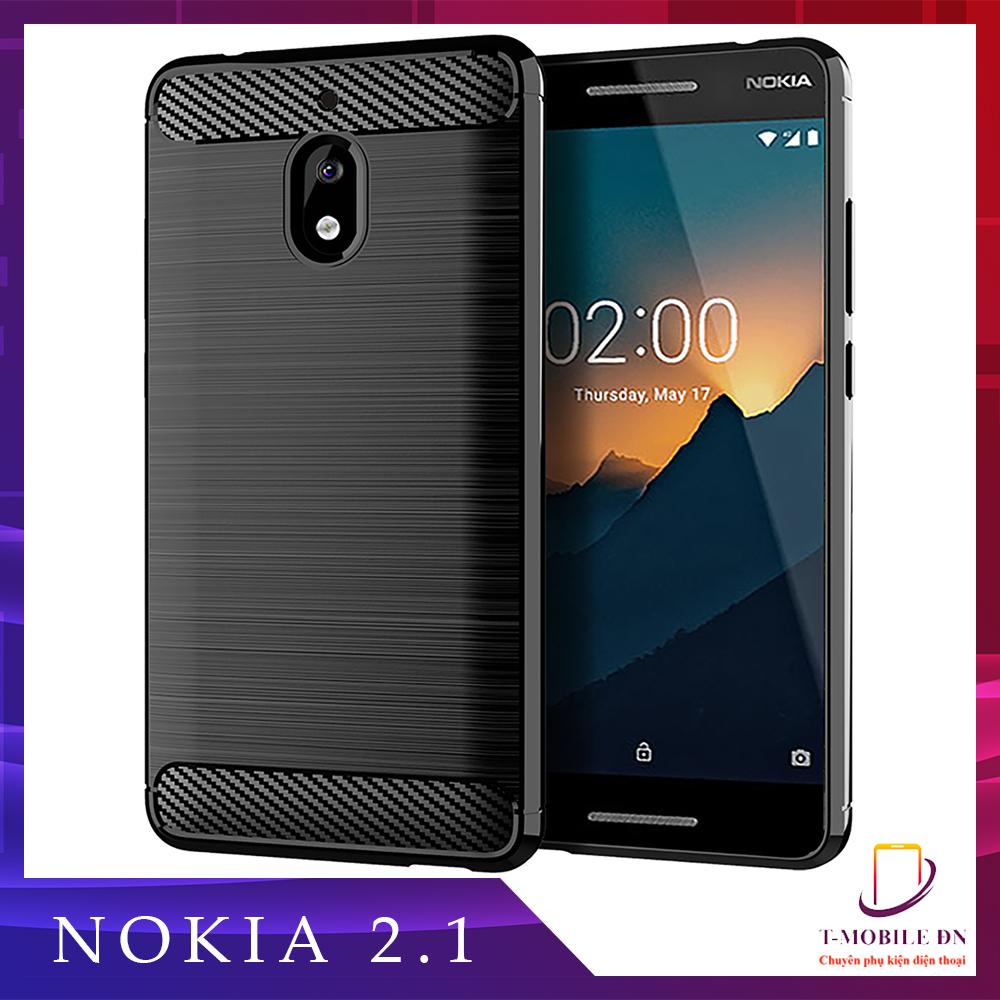 Ốp lưng Nokia 2.1 silicone mềm Carbon phay xước chống sốc chống vân tay