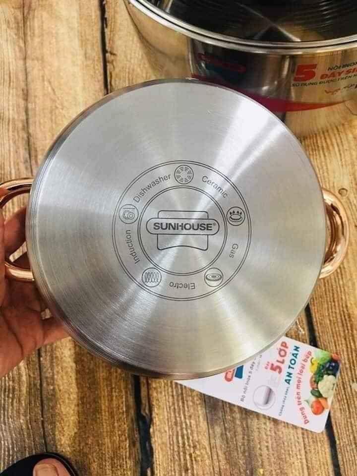BỘ NỒI INOX 5 ĐÁY SUNHOUSE SH781