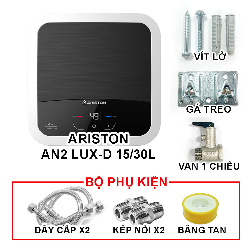 ARISTON AN2 LUX-D 15/30L - BÌNH NÓNG LẠNH GIÁN TIẾP