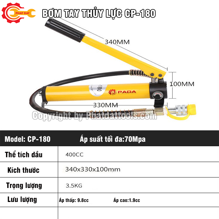Bơm tay thủy lực CP180-Thương hiệu PADA