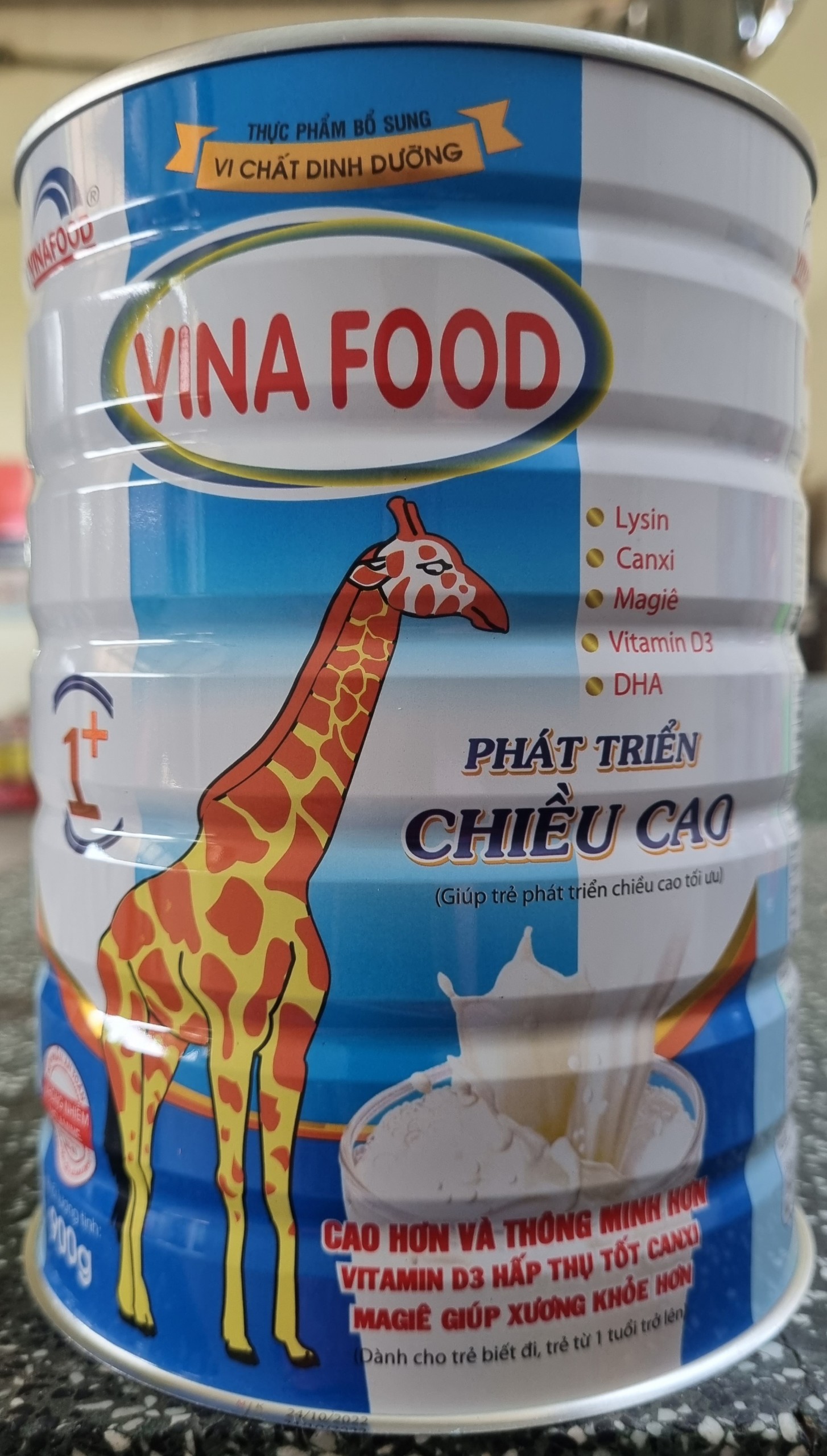 Sữa bột vinafood_grow lon 900g cao hơn- thông minh hơn
