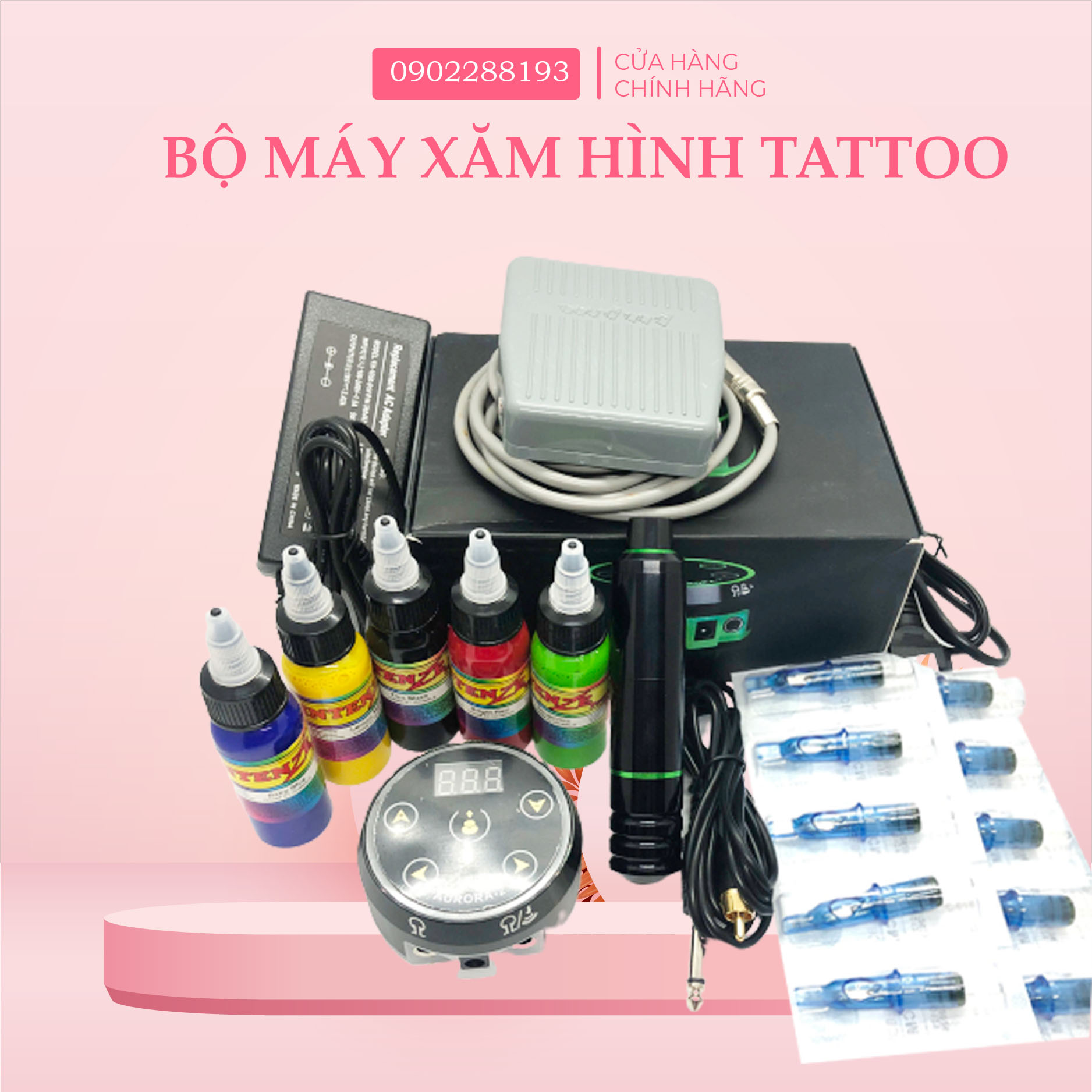 Máy pen tattoo phun xăm thẩm mỹ - máy pen phun môi - xăm hình chỉ 30- 45p