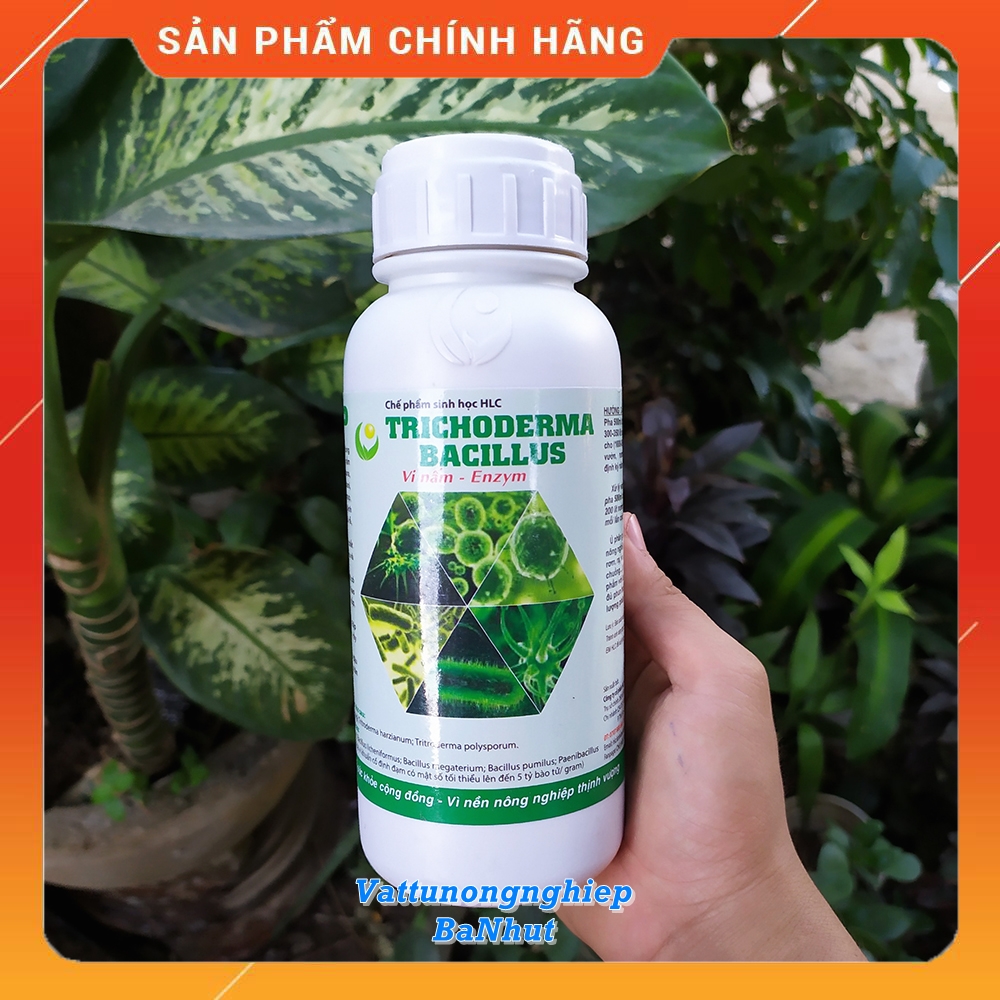 Chế Phẩm Sinh Học TRICHODERMA BACILLUS HLC (Dạng Nước) 500ML - Ủ Phân Chuồng, Tưới Cây, Đối Kháng Nấm Bệnh