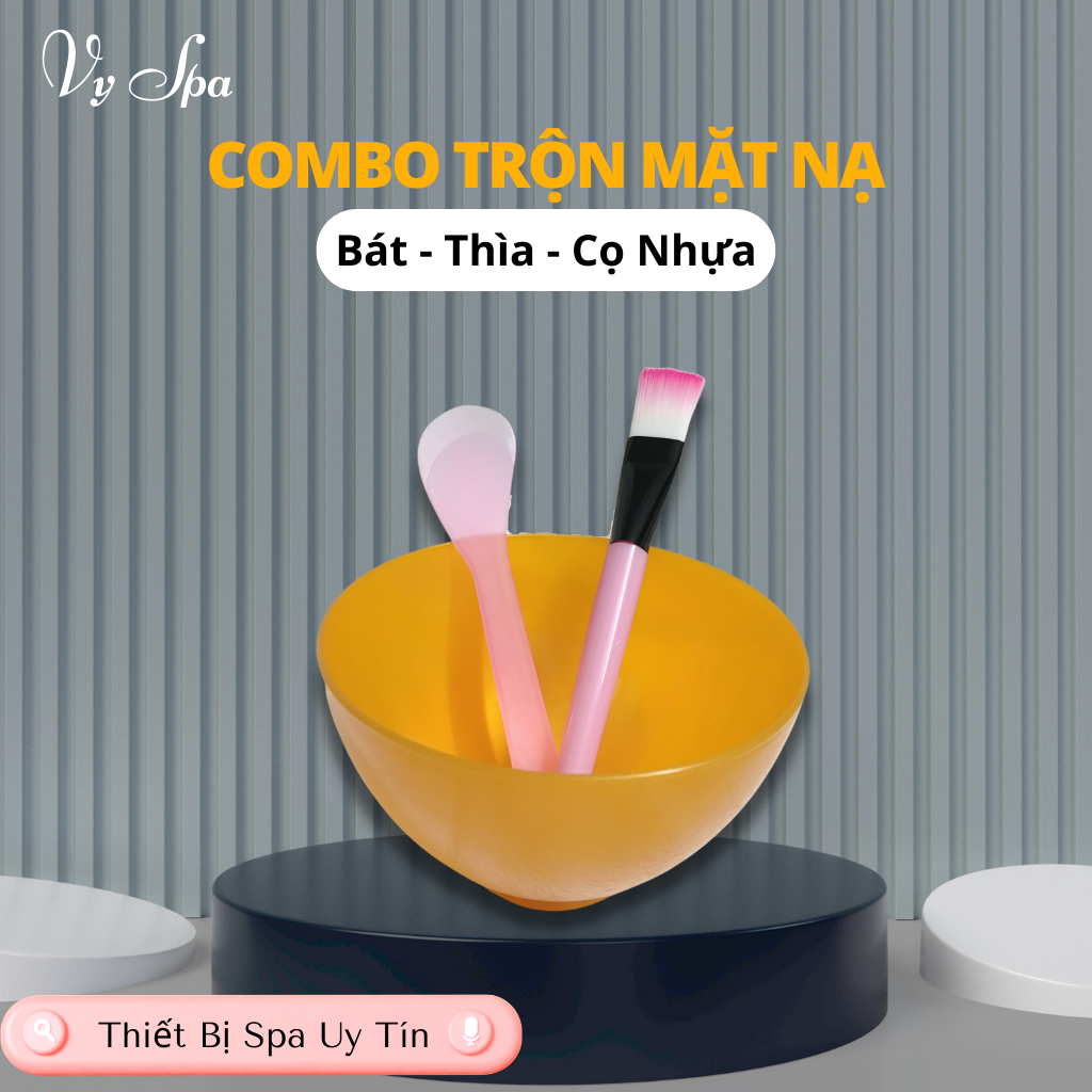 Bộ Bát Thìa Nhựa Trộn Mặt Nạ Chuyên Dụng Cho Spa và Cá Nhân