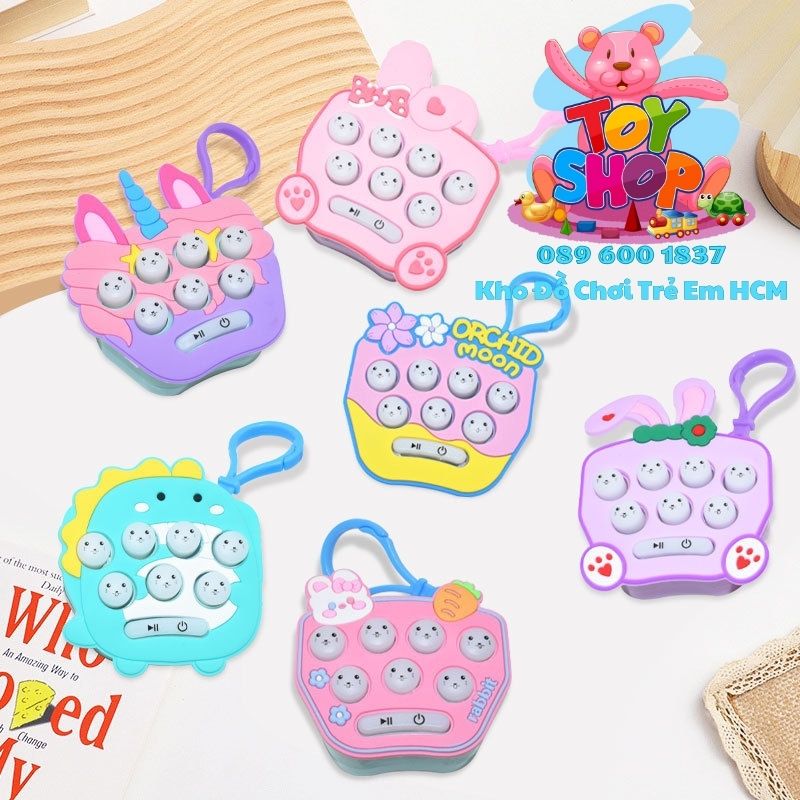 (Sỉ) Móc Khoá Pop It Có Game Đập Chuột – Đồ Chơi Pop It Cho Bé(147)