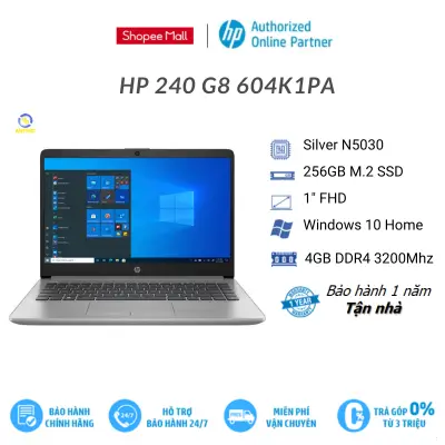 [25 -29/7 - MGG 1.5TR đơn từ 12TR]Laptop HP 240 G8 604K1PA (Pentium® Silver N5030 | 4GB | 256GB)