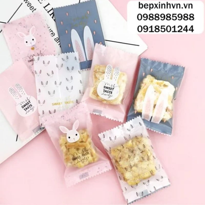 Túi hàn đựng bánh kẹo Thỏ Sweet Taste 5.5x8.5