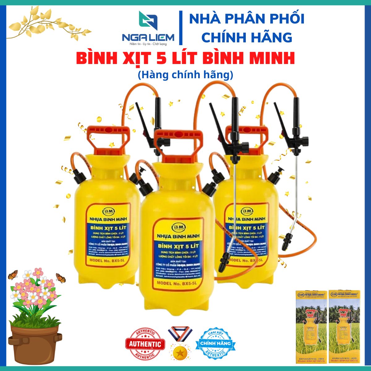 Bình xịt 5 Lít Bình Minh, dùng phun tưới [Hàng chính hãng]