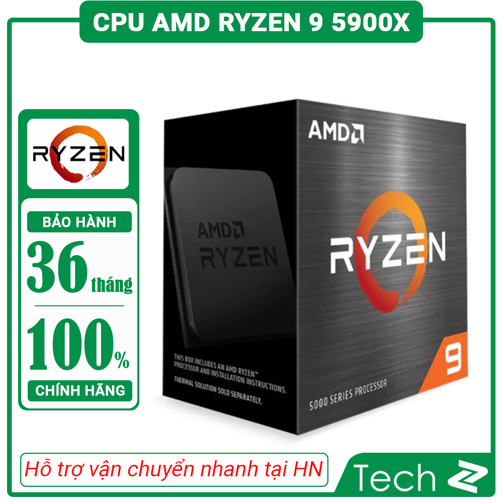 CPU AMD Ryzen 9 5900X 3.7 GHz Upto 4.8GHz 70MB 12 Cores, 24 Threads 105W