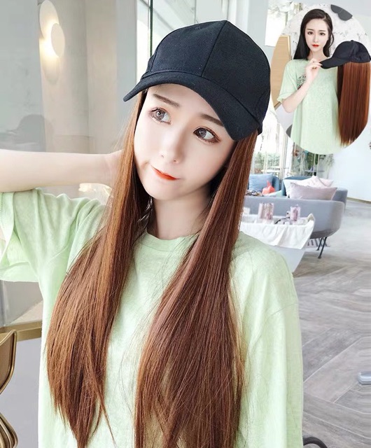 Tóc giả nguyên đầu kèm mũ