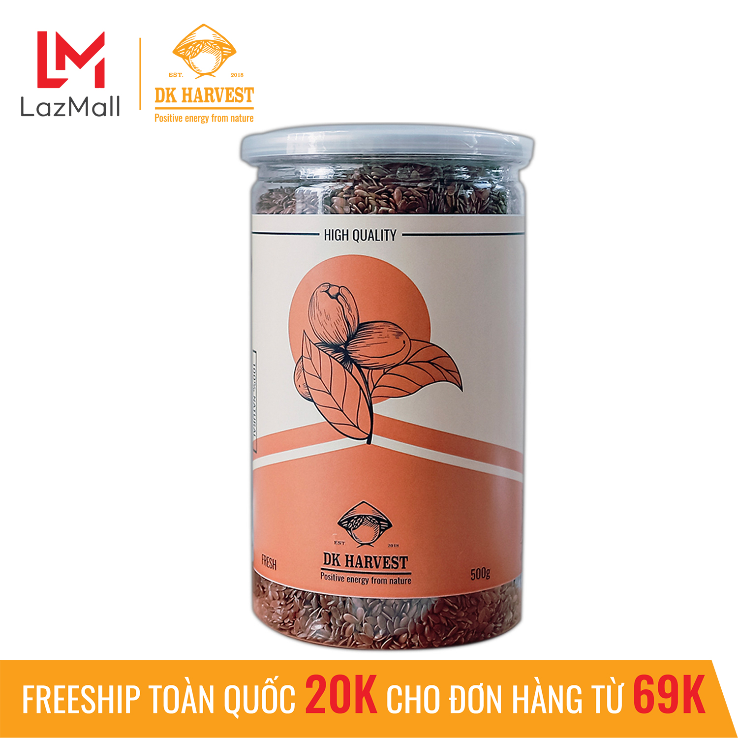 Hạt Lanh DK Harvest 500g - Không Bụi | Dưỡng Da, Khỏe Tóc, Giàu Dinh Dưỡng
