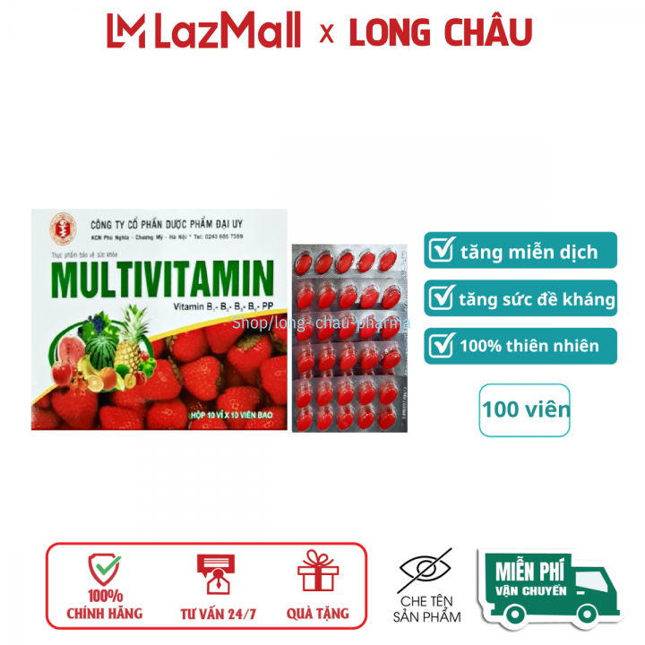 Viên bổ uống Multivitamin Đại Uy giúp bổ sung vitamin, tăng miễn dịch – Hộp 100 viên
